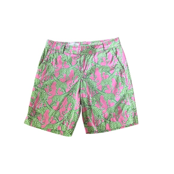 Lilly Pulitzer Pants - Lilly Pulitzer Pink and Green Palm Beach Fit Shorts Size 4